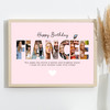 Photo Collage Pink 7-Photo Birthday Custom Gift For Fiancée Print Or Canvas