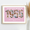 Photo Collage Pink Birthday Gift For Mum 25-Photo Year 1966 Print Or Canvas