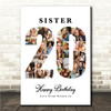 Photo Collage 20th Birthday Gift For Her 20-Photo Number 20 Print Or Canvas