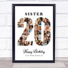 Photo Collage 20th Birthday Gift For Her 20-Photo Number 20 Print Or Canvas