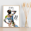 Photo Collage 21st Birthday Custom Gift For Brother 9-Photo Print Or Canvas