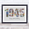 Photo Collage 25-Photo Birthday Gift For Him Grey Year 1945 Print Or Canvas