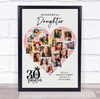 Photo Collage 30th Birthday Gift For Daughter 16-Photo Pink Print Or Canvas Photo Collage 30th Birthday Gift For Daughter 16-Photo Pink Print Or Canvas