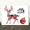 Photo Collage First Christmas Custom Gift 14-Photo Reindeer Print Or Canvas
