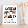 Photo Collage Wedding Anniversary Gift 6-Photo Wedding Date Print Or Canvas