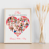Photo Collage Gift For Nan Mother's Day 16-Photo Red Heart Print Or Canvas