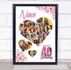 Photo Collage 40th Birthday Gift For Niece 19-Photo Floral Print Or Canvas