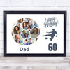 Photo Collage 60th Birthday Gift For Dad 14-Photo Football Print Or Canvas