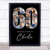 Photo Collage 60th Birthday Gift For Him 18-Photo 60 Black Print Or Canvas