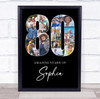 Photo Collage 80th Birthday Gift For Her 16-Photo 80 Black Print Or Canvas