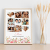 Photo Collage Birthday Gift For Anyone 9-Photo Pink Floral Print Or Canvas