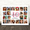 Photo Collage 40th Birthday Personalised Gift For Aunty 20-Photo Print Or Canvas