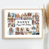 Photo Collage 60th Birthday Personalised Gift For Nanny 22-Photo Print Or Canvas