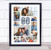 Photo Collage 60th Birthday Personalised Gift For Uncle 10-Photo Print Or Canvas