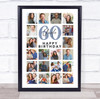 Photo Collage 60th Birthday Personalised Gift For Uncle 20-Photo Print Or Canvas