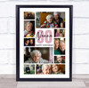 Photo Collage 90th Birthday Personalised Gift For Nanna 10-Photo Print Or Canvas