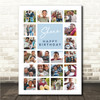 Photo Collage Kids Boys Birthday 20-Photo Personalised Gift Blue Print Or Canvas