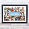 Photo Collage Kids Boys Birthday Personalised Gift 22-Photo Blue Print Or Canvas