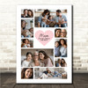 Photo Collage Mum Birthday Personalised Gift 10-Photo Pink Heart Print Or Canvas