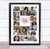 Photo Collage Mum Birthday Personalised Gift 10-Photo Pink Heart Print Or Canvas