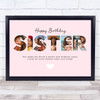 Photo Collage Pink 6-Photo Birthday Personalised Gift For Sister Print Or Canvas