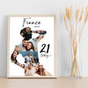 Photo Collage 21st Birthday Personalised Gift For Fiancé 9-Photo Print Or Canvas