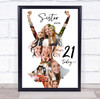 Photo Collage 21st Birthday Personalised Gift For Sister 9-Photo Print Or Canvas