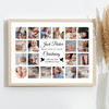 Photo Collage Christening Personalised Gift 20-Photo Black Doves Print Or Canvas