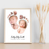 Photo Collage Personalised Gift For New Baby 12-Photo Baby Feet Print Or Canvas