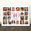 Photo Collage 30th Birthday Personalised Gift For Wife 20-Photo Print Or Canvas