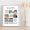 Photo Collage 40th Birthday Personalised Gift For Daddy 6-Photo Print Or Canvas