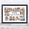Photo Collage 50th Birthday Personalised Gift For Wife 22-Photo Print Or Canvas