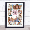 Photo Collage 60th Birthday Personalised Gift For Wife 10-Photo Print Or Canvas