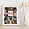 Photo Collage 90th Birthday Personalised Gift For 10-Photo Pink Print Or Canvas