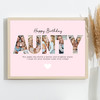 Photo Collage Pink 5-Photo Birthday Personalised Gift For Aunty Print Or Canvas