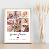 Photo Collage Personalised Gift For New Baby 9-Photo Red Heart Print Or Canvas