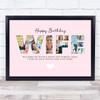 Photo Collage Pink 4-Photo Birthday Personalised Gift For Wife Print Or Canvas