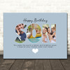 Photo Collage Blue 3-Photo Birthday Personalised Gift For Son Print Or Canvas
