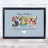 Photo Collage Blue 3-Photo Birthday Personalised Gift For Son Print Or Canvas