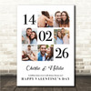Photo Collage Valentine's Day Personalised Gift 6-Photo Date Print Or Canvas