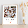 Photo Collage Wedding Personalised Gift 11-Photo Red Heart Print Or Canvas