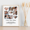 Photo Collage Christening Personalised Gift 9-Photo Hearts Print Or Canvas