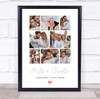 Photo Collage Wedding Personalised Gift 8-Photo Red Heart Print Or Canvas