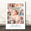 Photo Collage Personalised Gift For New Baby 15-Photo Print Or Canvas