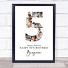 Photo Collage 10-Photo 5th Birthday Personalised Gift Print Or Canvas