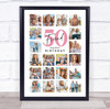 Photo Collage 50th Birthday Gift For Friend 20-Photo Portrait Print Or Canvas