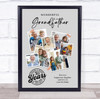 Photo Collage 50th Birthday Gift For Grandfather 7-Photo Grey Print Or Canvas