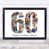 Photo Collage 60th Birthday 18-Photo Birthday Gift For Him 60 Print Or Canvas