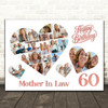 Photo Collage 60th Birthday Gift For Mother-In-Law 20-Photo s Print Or Canvas
