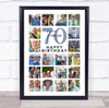 Photo Collage 70th Birthday Gift For Fiancé 20-Photo Portrait Print Or Canvas